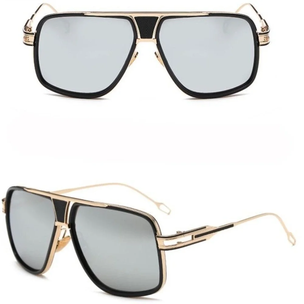 Aviator Sunglasses Square Frame‎ Women Silver Lens Fashion Shades Lentes Gafas